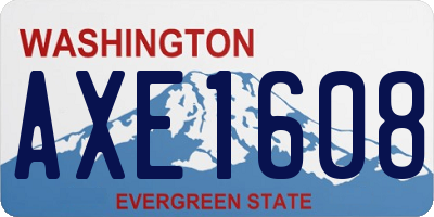 WA license plate AXE1608