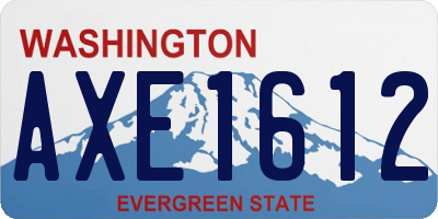 WA license plate AXE1612