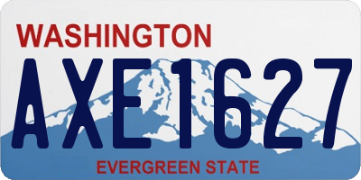 WA license plate AXE1627