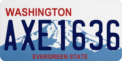 WA license plate AXE1636
