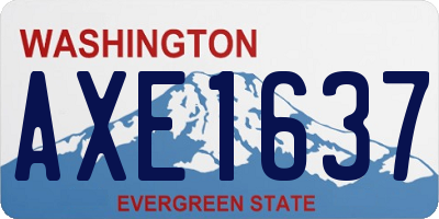 WA license plate AXE1637