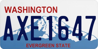 WA license plate AXE1647