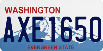 WA license plate AXE1650
