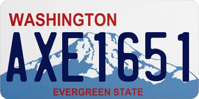 WA license plate AXE1651
