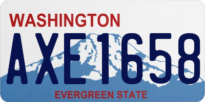 WA license plate AXE1658