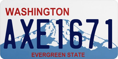 WA license plate AXE1671