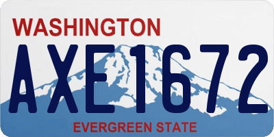 WA license plate AXE1672