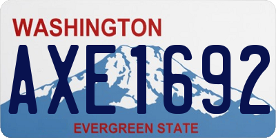WA license plate AXE1692