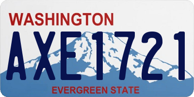 WA license plate AXE1721