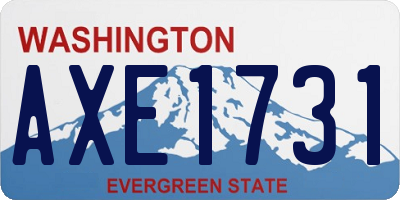 WA license plate AXE1731