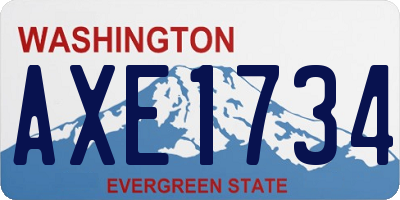WA license plate AXE1734