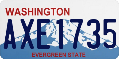 WA license plate AXE1735
