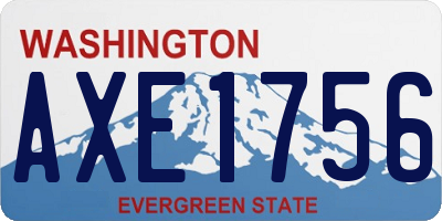 WA license plate AXE1756