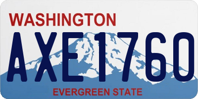 WA license plate AXE1760