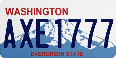 WA license plate AXE1777