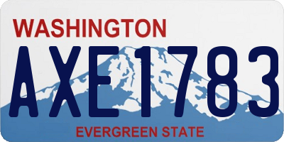 WA license plate AXE1783