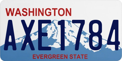WA license plate AXE1784