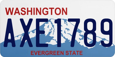 WA license plate AXE1789