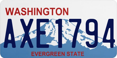 WA license plate AXE1794