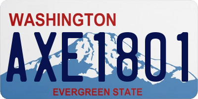 WA license plate AXE1801
