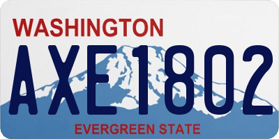 WA license plate AXE1802