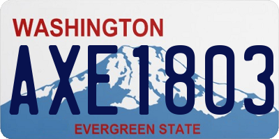 WA license plate AXE1803