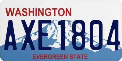 WA license plate AXE1804