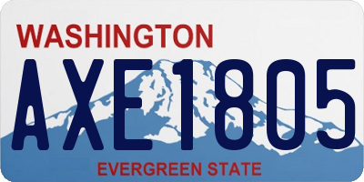 WA license plate AXE1805