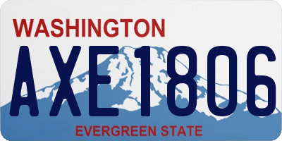 WA license plate AXE1806