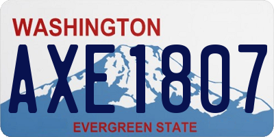 WA license plate AXE1807