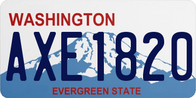 WA license plate AXE1820