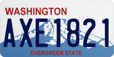 WA license plate AXE1821