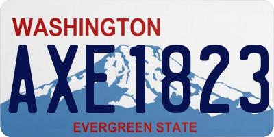 WA license plate AXE1823