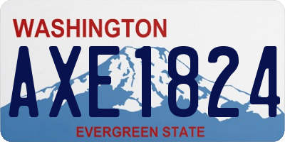WA license plate AXE1824