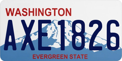 WA license plate AXE1826