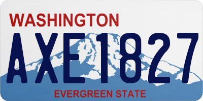 WA license plate AXE1827