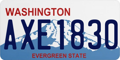 WA license plate AXE1830