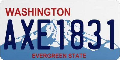 WA license plate AXE1831