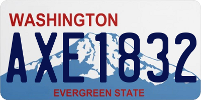 WA license plate AXE1832