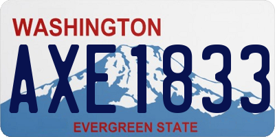 WA license plate AXE1833