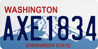 WA license plate AXE1834