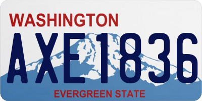 WA license plate AXE1836