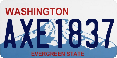 WA license plate AXE1837