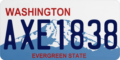 WA license plate AXE1838