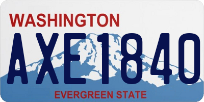 WA license plate AXE1840