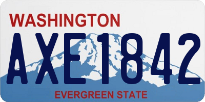 WA license plate AXE1842
