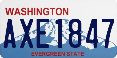 WA license plate AXE1847