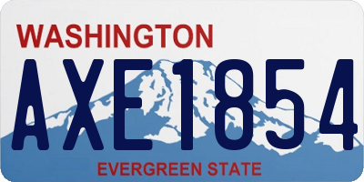 WA license plate AXE1854