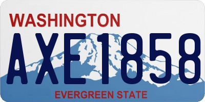 WA license plate AXE1858