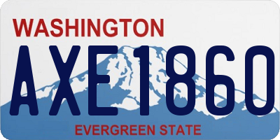WA license plate AXE1860